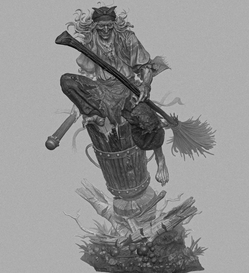 Baba Yaga STL File Digital Download for 3D Printing | Baba Yaga Miniature | Model for Painting | Instant Download - Image 9