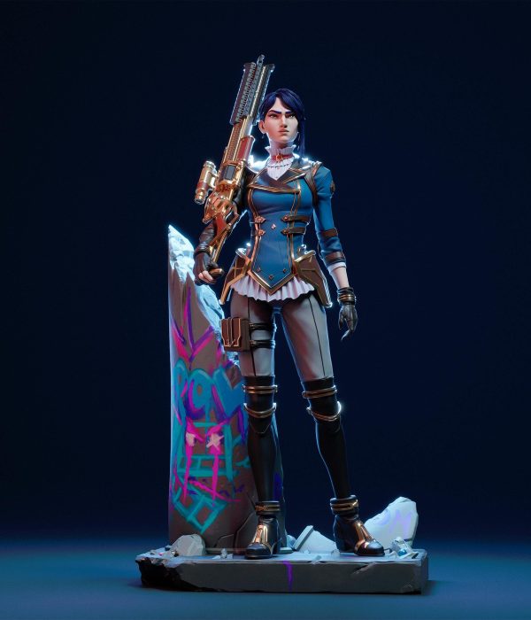 Caitlyn LoL STL File for 3D Printing | Digital Download Miniature Model for Painting & Crafting