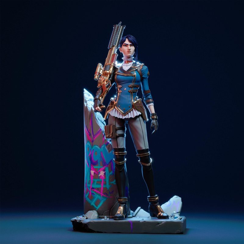 Caitlyn LoL STL File for 3D Printing | Digital Download Miniature Model for Painting & Crafting
