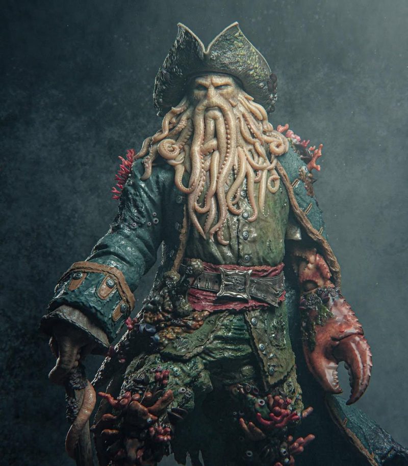 Davy Jones Pirate STL File for 3D Printing | Digital Download Miniature Model for Painting & Crafting