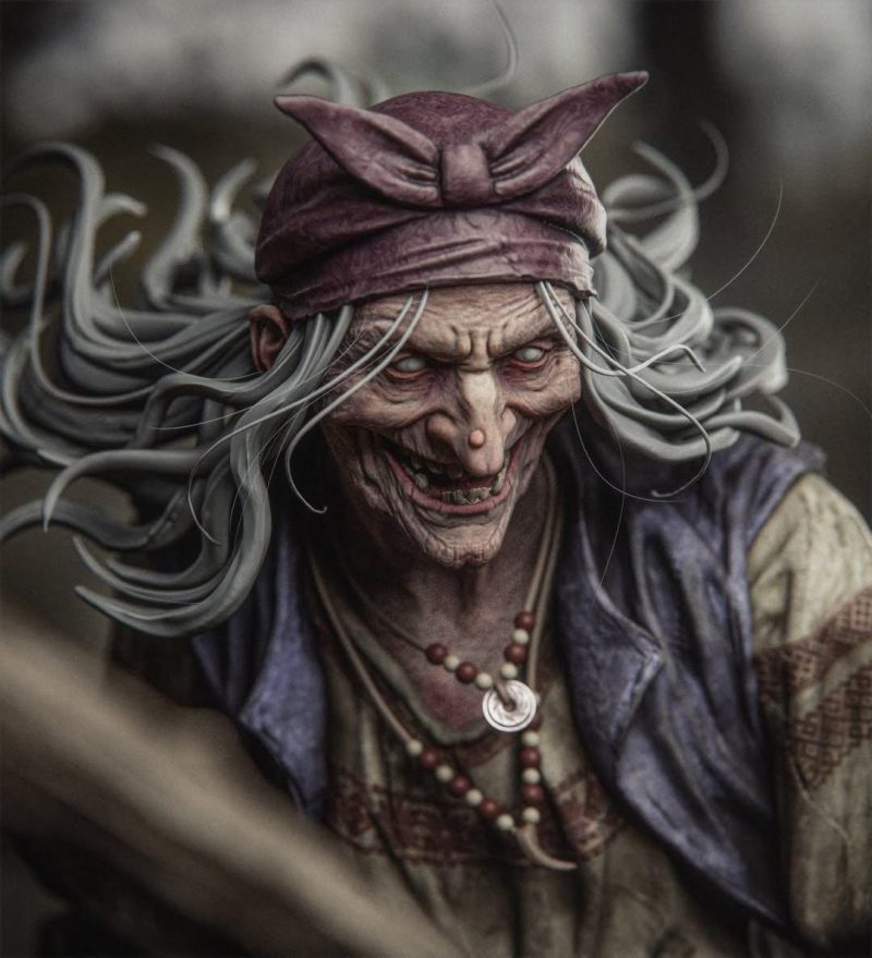 Baba Yaga STL File Digital Download for 3D Printing | Baba Yaga Miniature | Model for Painting | Instant Download - Image 2
