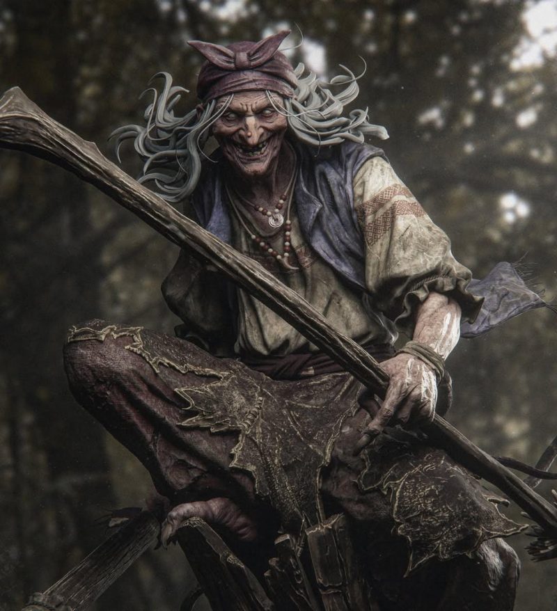 Baba Yaga STL File Digital Download for 3D Printing | Baba Yaga Miniature | Model for Painting | Instant Download