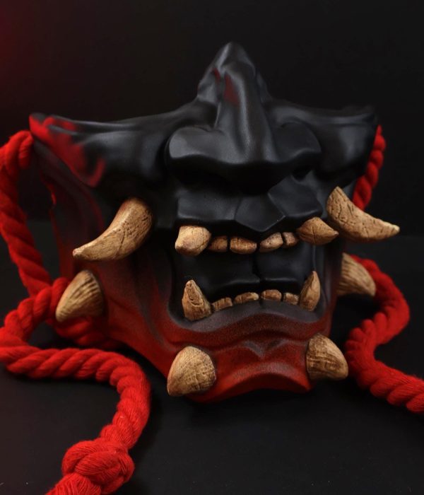 Half Oni Mask Mempo STL File for 3D Printing | Digital Download Miniature Model for Painting & Crafting