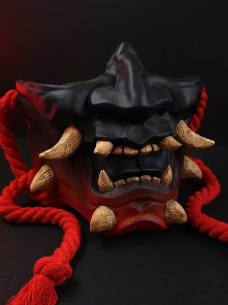 Half Oni Mask Mempo STL File for 3D Printing | Digital Download Miniature Model for Painting & Crafting